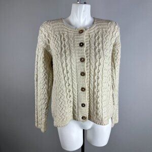 Aran Sweater Market Merino Wool Cardigan Sweater Cable Knit Size Medium Ireland